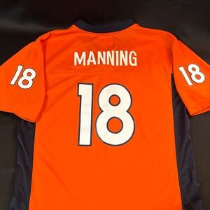 NFL Denver Broncos #18 Peyton Manning Jersey – Size Youth Large – Orange/blue